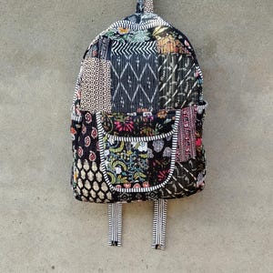 Block Print cotton Quilted Handmade Backpack For Women Indian Vintage School Bag For Students Gift For Girls Unique Backpack Travel Backpack