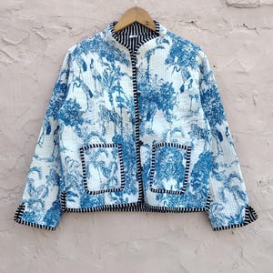 Handmade Indian Cotton Quilted Jacket: Boho Patchwork Coat