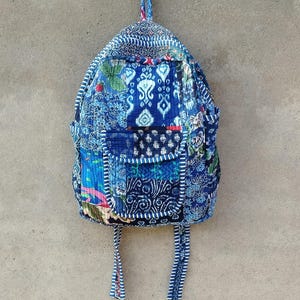 Beautiful Floral Handmade Cotton Quilted backpack, Laptop Bag, Travel Bag, Indain Boho Backpack, School Bag, Daily Uses or perfect for Gift