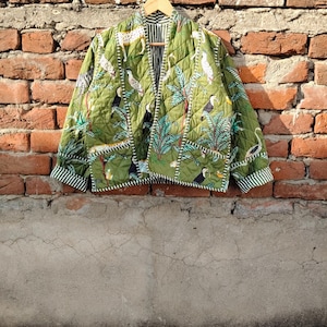 Handmade Indian Kimono Cotton Jacket : Boho Reversible Coat