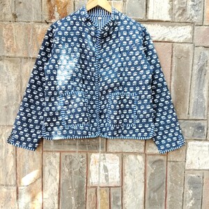 Handmade Cotton Quilted Kimono Jacket: Boho Stripe Patchwork Coat