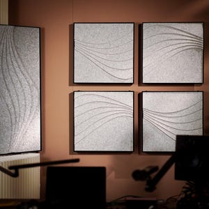 Acoustic Panel 2&#39;x2&#39;: Sound Absorbing Wall Art - Silver Nimbus