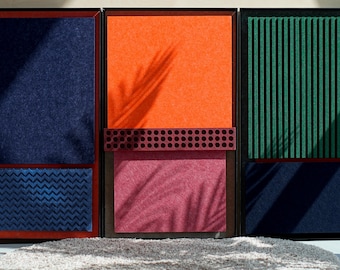 Conjunto de paneles acústicos Color Field: tríptico escultural Colorfield