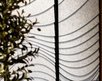 Conjunto de paneles acústicos Wave (Nimbus plateado): Arte mural fonoabsorbente
