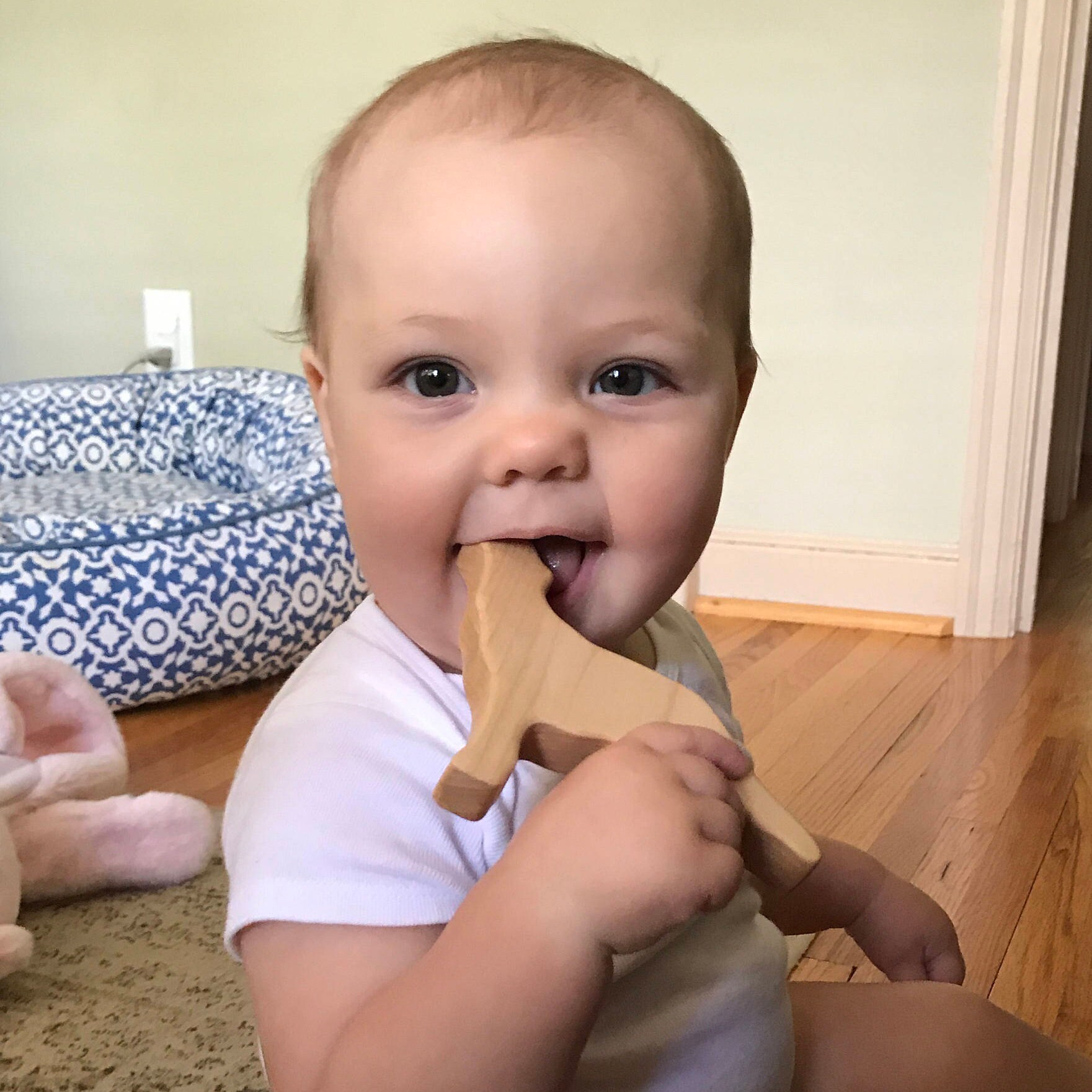 Personalized Wolf Baby Rattle // Organic Handmade Wood Rattle Etsy