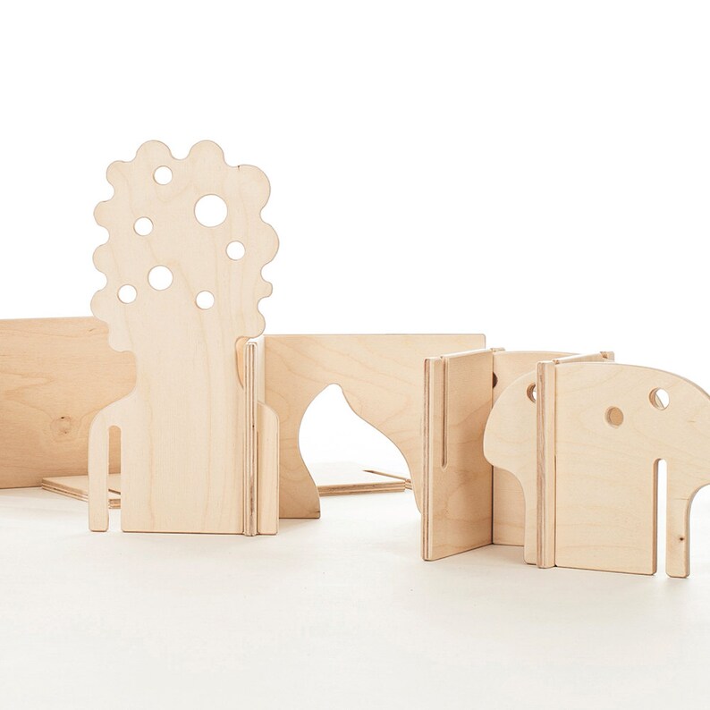 Forest Walls building toy // Modular Natural Building Toy Etsy
