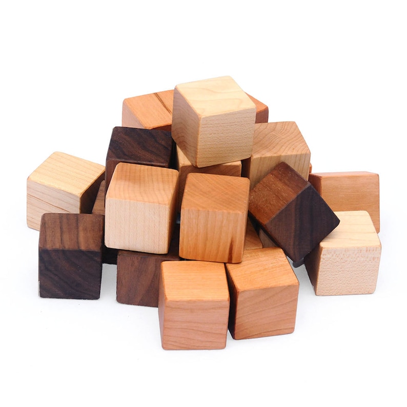 24 Natural Wood Blocks Large Set // This Classic Educational Etsy