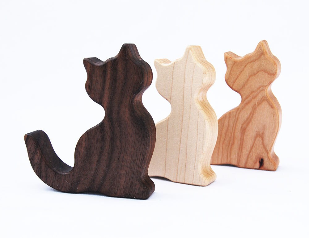 Wooden Cat Baby Rattle // Organic Baby Teether and Natural Etsy