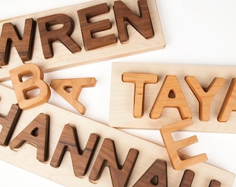 Name Puzzle, personalized wooden custom name puzzle // Montessori Educational Toy // custom handmade wood puzzle