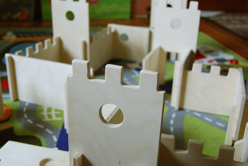 Wood Castle Kit // Natural Toy Castle Open Kids' Etsy