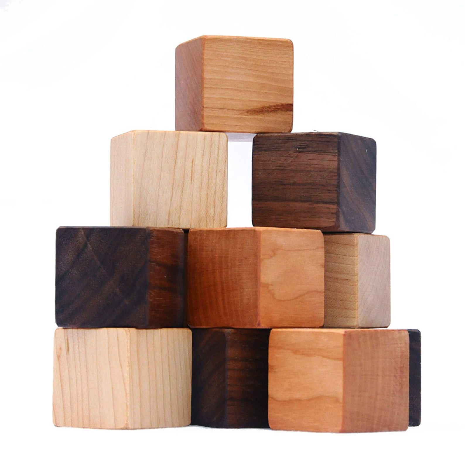 12 Natural Wood Blocks Set // This Classic Educational Kids Etsy