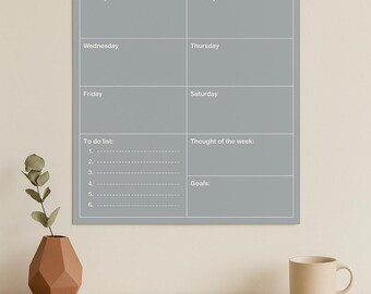 3 Wochenplaner Printable PDF | Minimalistischer Digitaler Organizer | Gedanke der Woche Abschnitt | Einfaches Wochenlayout | Sofort Download