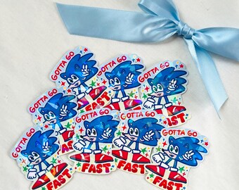 Colorful Sonic Sticker 2x1.5" in. - “Gotta Go Fast”