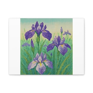 Purple Iris Canvas Art Print: Modern Floral Home Decor