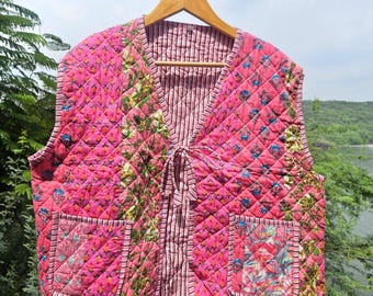 パッチワークキルティングベスト　大人用　 ハンドメイド　① パッチワークキルティングベスト 大人用 ハンドメイド ① パッチワーク