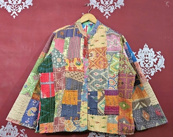 ダークパープルピュアシルクハンドメイドパッチワークコットン