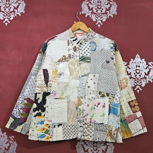 Bohemian Patchwork Silk Jacket: Reversible Quilted Festival Coat