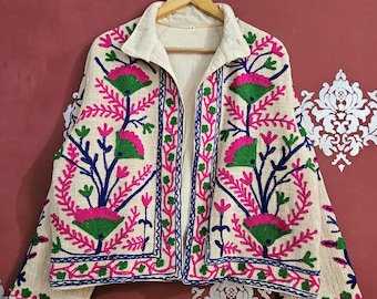 Embroidered Suzani TNT Jacket: Indian Handmade Cotton Coat