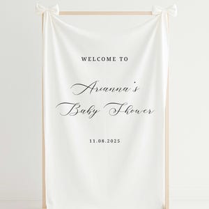 Personalisiertes Gewebe-Babyparty-Willkommensschild: Kundenspezifisches Dekor
