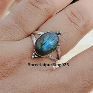 Ring labradoriet, 925 sterlingzilveren ring, handgemaakte ring, edelsteenring, damesring sieraden ring / verjaardagscadeau voor haar