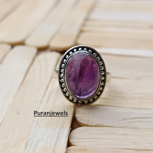 Amethyst Ring, Boho Ring, Gemstone Ring, 925 Silver Ring, Natural Amethyst, Amethyst Jewelry, Beautiful Ring, Band Ring, Designer Ring