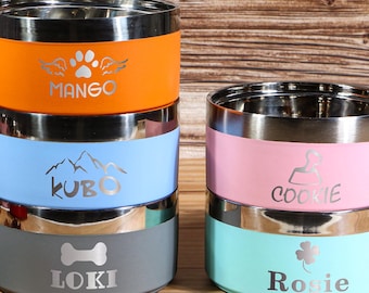 Personalized Stainless Steel Pet Bowl: Custom Dog & Cat Food/Water Feeder