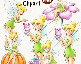 Tinkerbell Watercolor PNG, Fairy PNG, Tinkerbell Birthday, Tinkerbell Clipart, Tinkerbell PNG, Tinkerbell Watercolor Art, Fairies Clipart