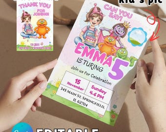 Editable Miss Rachel Birthday Invitation Card, Ms. Rachel Invite, Ms Rachel Party Invite Template, Ms Rachel Printable Birthday Invitation