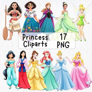 Princesa PNG Clipart, Princesa Linda, Cumpleaños de Princesa, Cenicienta, Rapunzel, Bella, Elsa, Ariel, Jazmín, Tiana, Baby Shower, Arte Infantil