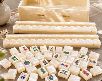 Pearl Acrylic American Mahjong Set | Complete Game with Storage Box