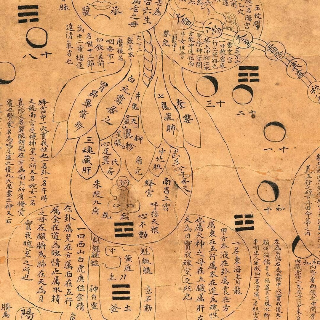 Daoist Internal Alchemy Diagram Scroll Taoist Neidan Meditation Chart 