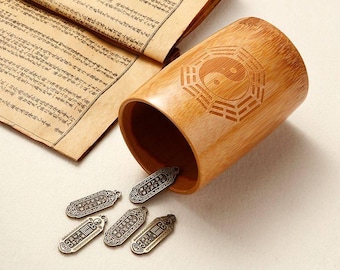 I Ching 64 Hexagram Metal Tokens Set | Taoist Divination Charms | Feng Shui Fortune Kit