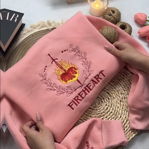 Fireheart Embroidered Sweatshirt: Throne of Glass TOG Series
