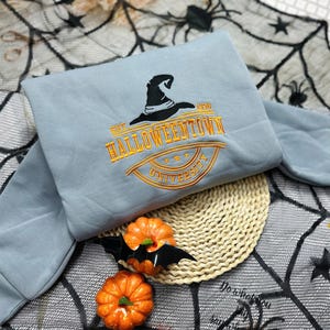 Halloweentown University Embroidered Sweatshirt | Embroidered University Hoodie | Halloweentown T-shirt | Crew Neck Sweatshirt