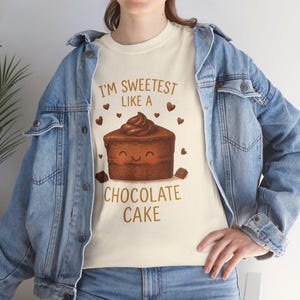 Sweetest Chocolate Cake Tee, Funny Unisex Shirt, Foodie Gift, Birthday Gift, Casual Wear, Dessert Lover Apparel