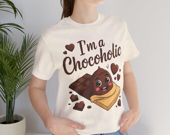 T-shirt en coton accro au chocolat : chemise unisexe amusante pour les amateurs de chocolat