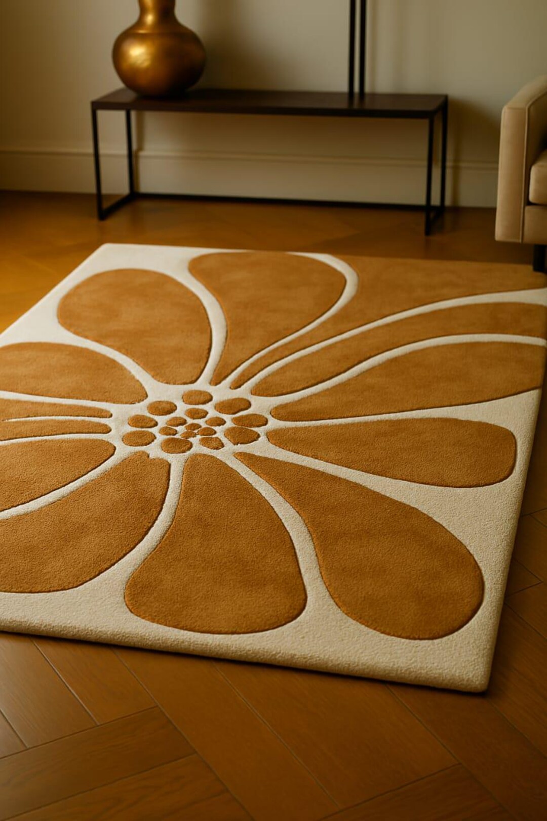 Hand-tufted Wool Daisy Rug – Retro 70s Flower Power - Etsy