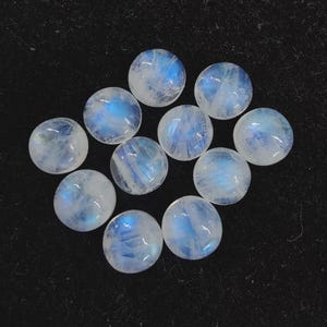AAA+ Natural Rainbow Moonstone  Round Cabochon, Calibrated Loose Gemstone,  3mm to 25mm for Jewelry Making