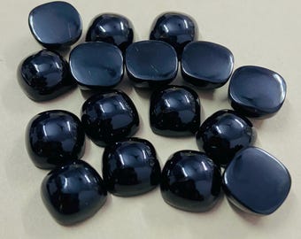 Black Onyx Cushion Cabochon:AAA+ Natural Gemstone for Jewelry Making (3mm-30mm)