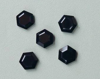AAA+ Black Onyx Hexagon Cut : Loose Gemstone, Jewelry Making (5mm-25mm)