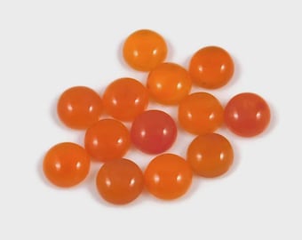 Natural Carnelian Round Cabochon, Calibrated Loose Gemstone,  3mm to 25mm for Jewelry Making