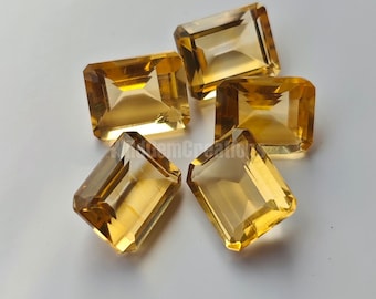 AAA natuurlijke citrien gefacetteerde rechthoek losse gekalibreerde sieraden maken edelsteen 3 x 5, 4 x 6,5 x 7, 6 x 8, 7 x 9, 8 x 10, 9 x 11, 10 x 12, 10 x 14 MM