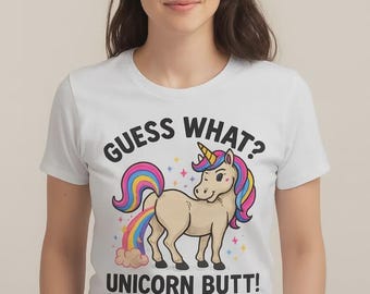 Unicorn Butt T-Shirt: Funny Rainbow Fart Graphic Tee