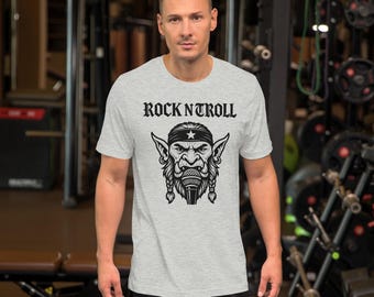 Camiseta de rock gótico y troll: divertida camiseta con gráfico de banda de metal