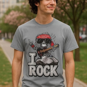 I Rock Graphic Tee: Unisex Garment-Dyed Cotton T-Shirt