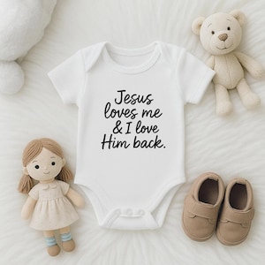 Jesus Loves Me Baby Bodysuit: Christian Newborn Outfit