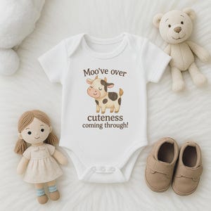 Babyromper schattige koe, kraamcadeau, romper baby, outfit schattige dieren, kleding pasgeborene, kleding boerderijthema