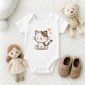Schattige babyromper kat, schattige babyromper, perfect babyshowercadeau, schattige dierenkleding, kleding van pasgeborene, babyoutfit dierenliefhebber
