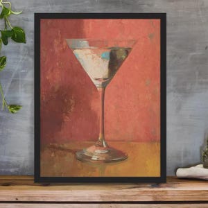 Retro Martini Cocktail Art Print: Mid-Century Bar Cart Decor (Digital Download)