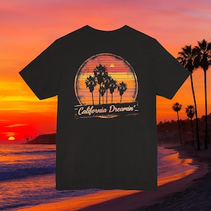 T-shirt rétro Californie Sunset : T-shirt West Coast Vibes